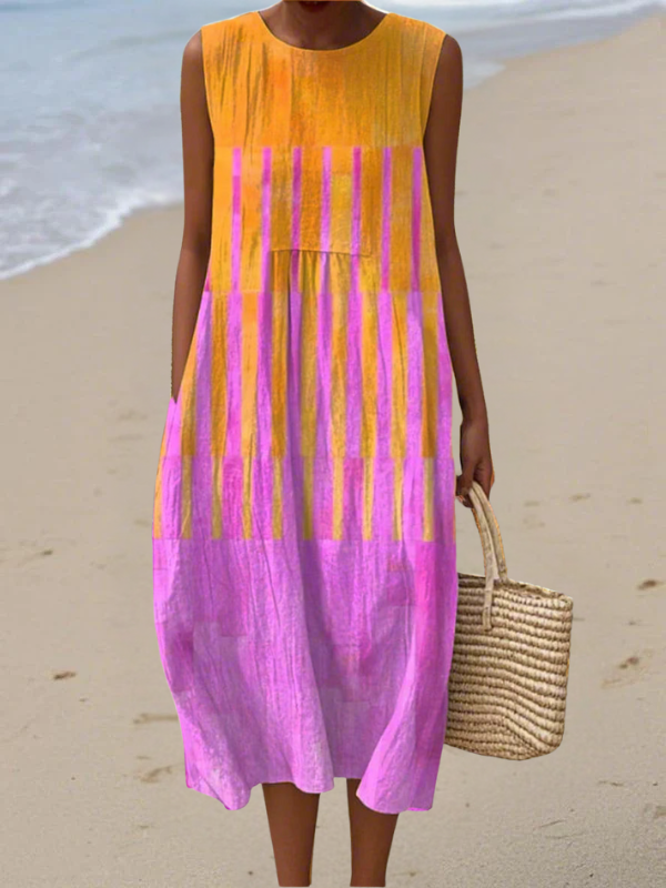 Lucy Sunset Stripe Midi Dress Midi Dresses