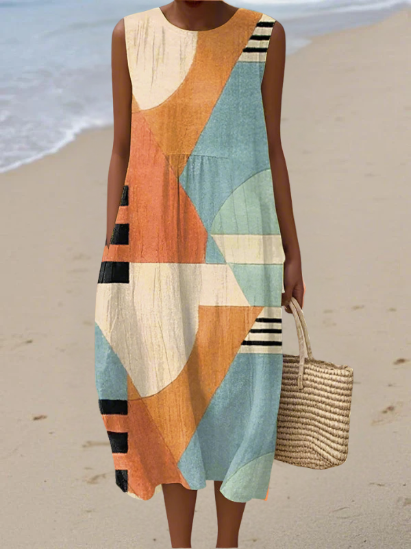 Iris Geometric Midi Dress Midi Dresses