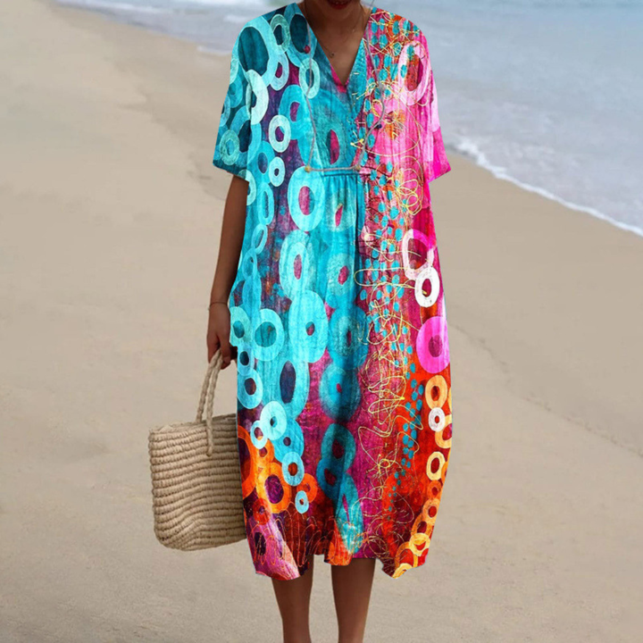 Amara Vibrant Tie-Dye Summer Dress Summer Dresses