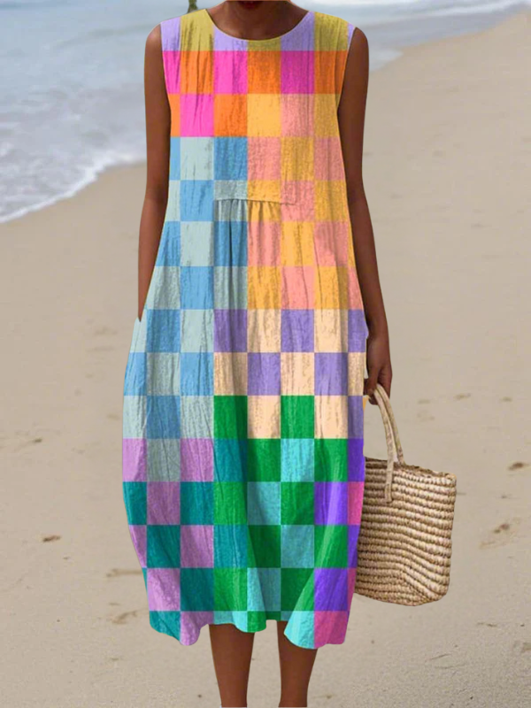 Kate Checkered Midi Dress Midi Dresses