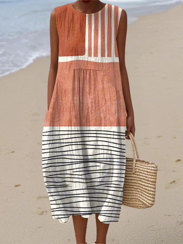 Valerie Striped Midi Dress Midi Dresses