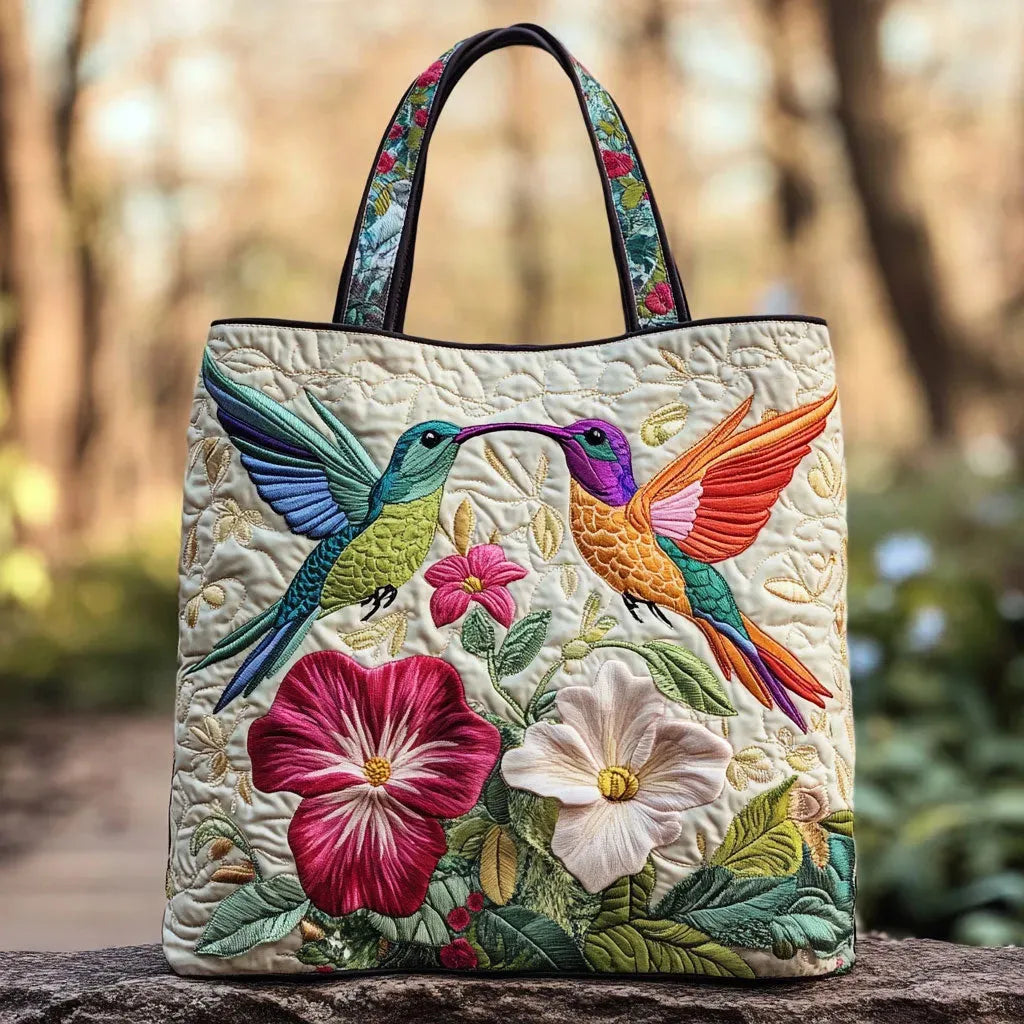 Hummingbird & Flowers Handmade Bags