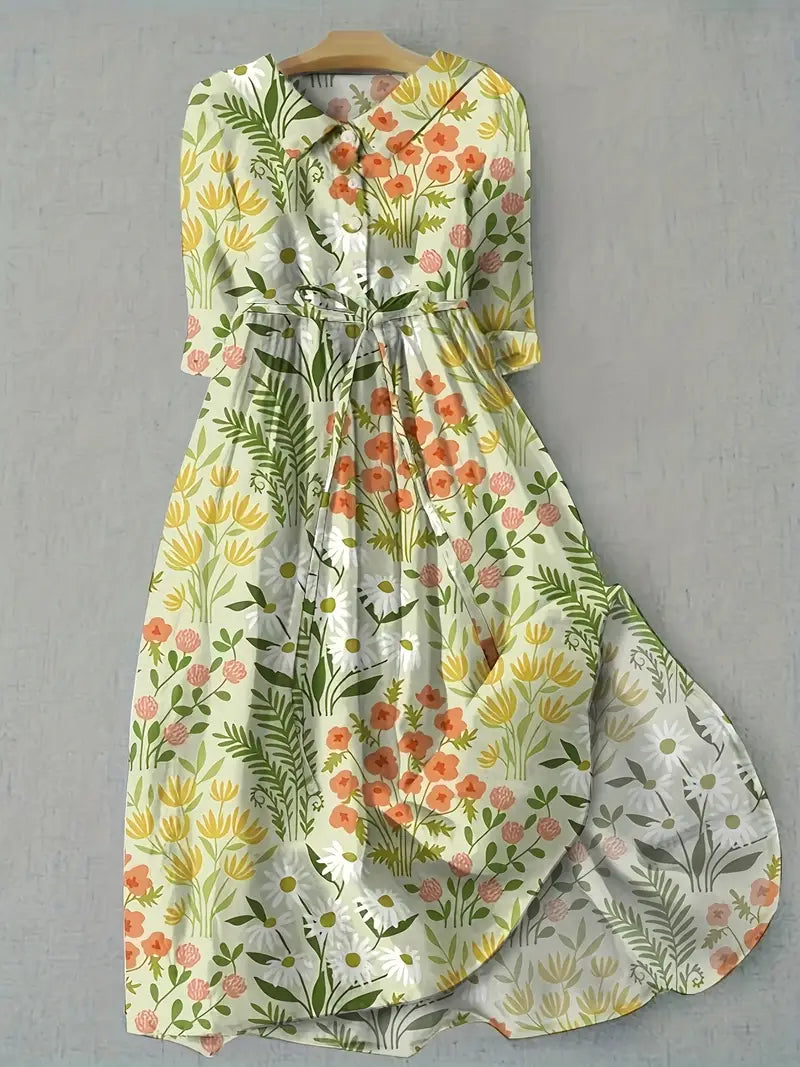 Florine | Floral Print Midi Dress