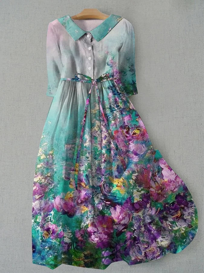 Margot | Artistic Floral Midi Dress