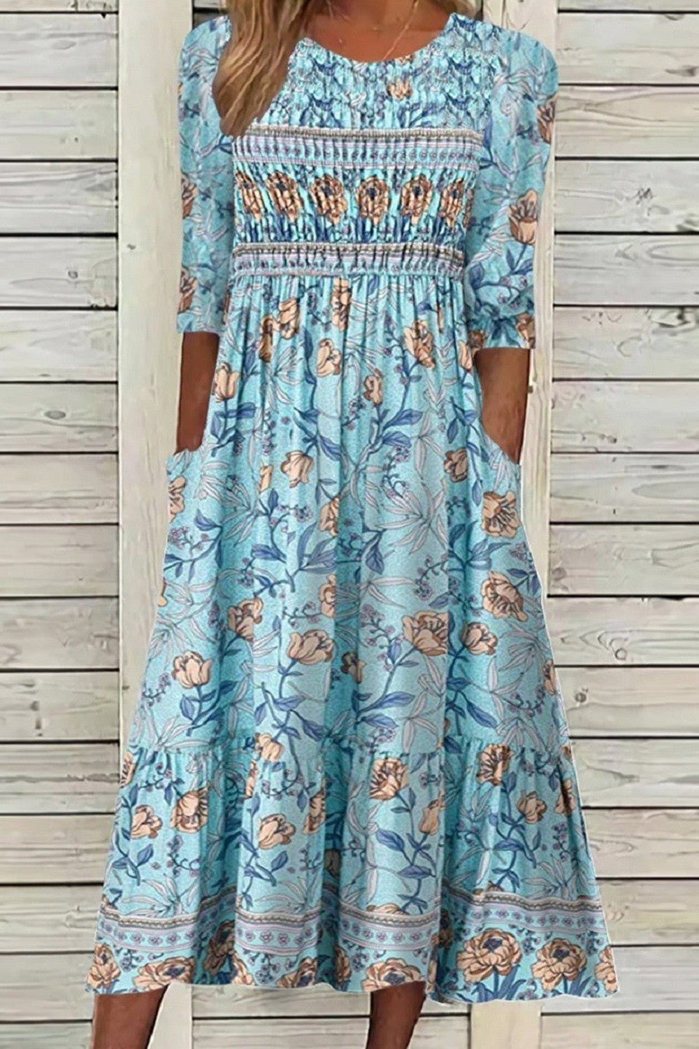 Haveni Flowing Petal Dress with Tummy Coverage Dresses